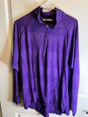 Oasis Women's Purple Long-Sleeve Half-Zip Top